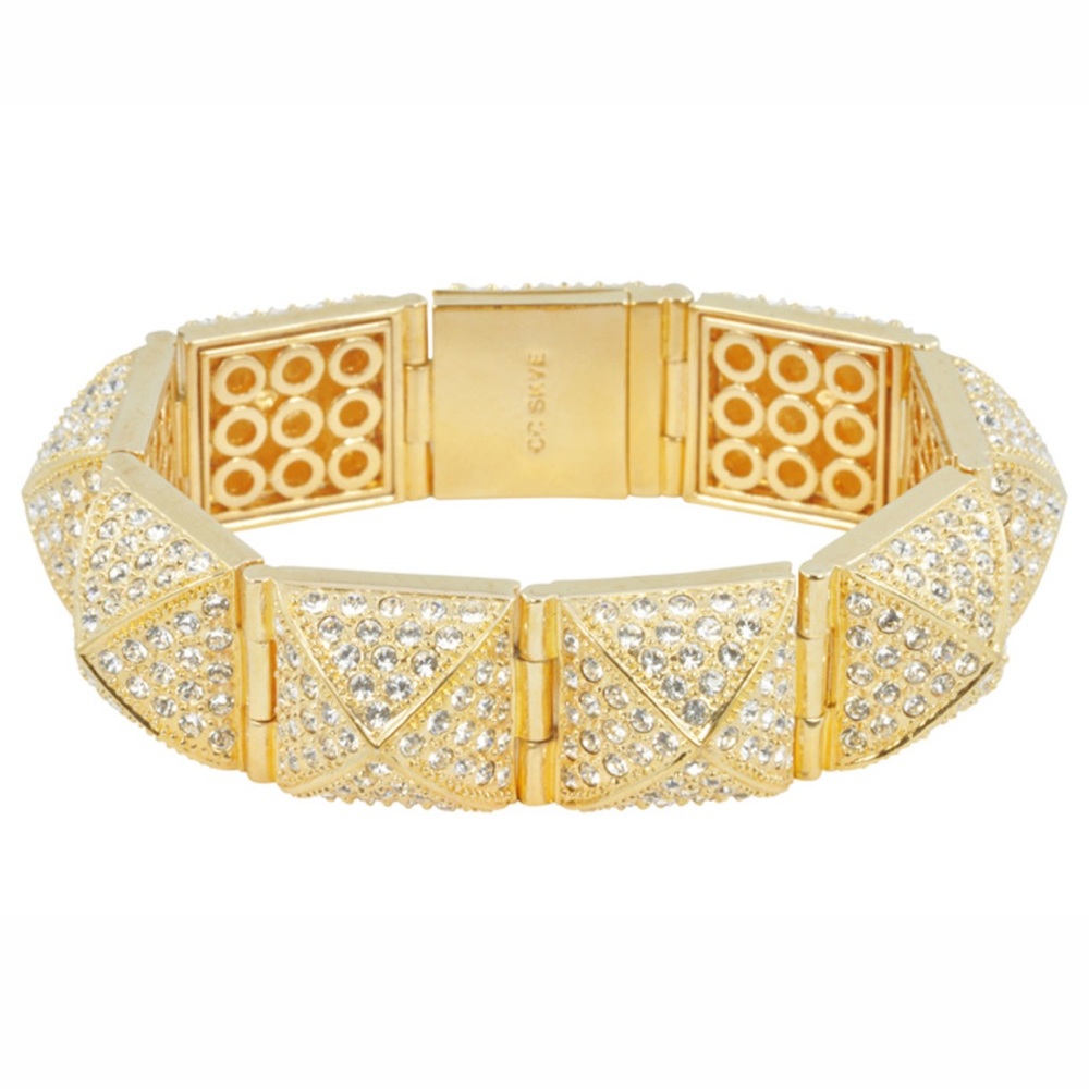 CC Skye Pave Stud Bracelet Gold HR10-5